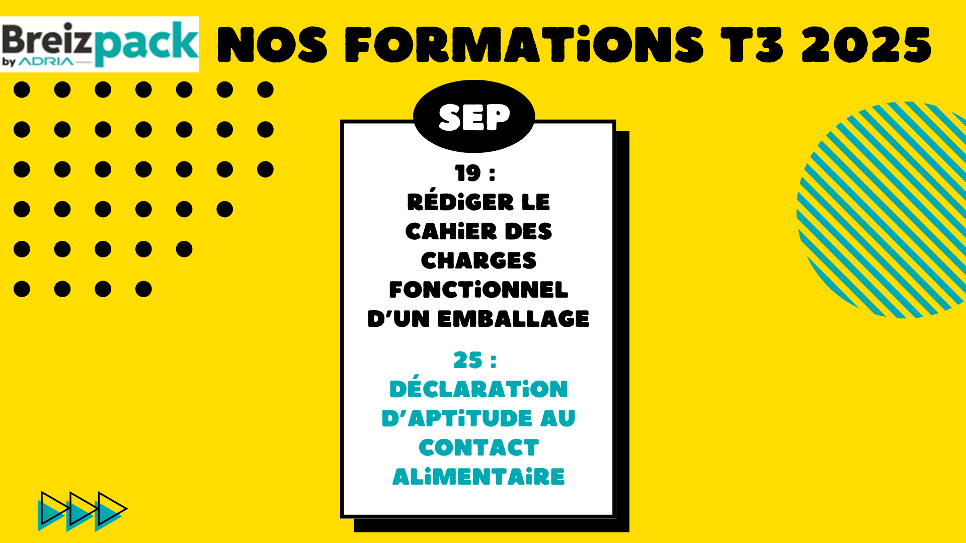 Formations emballages Breizpack T3 2025