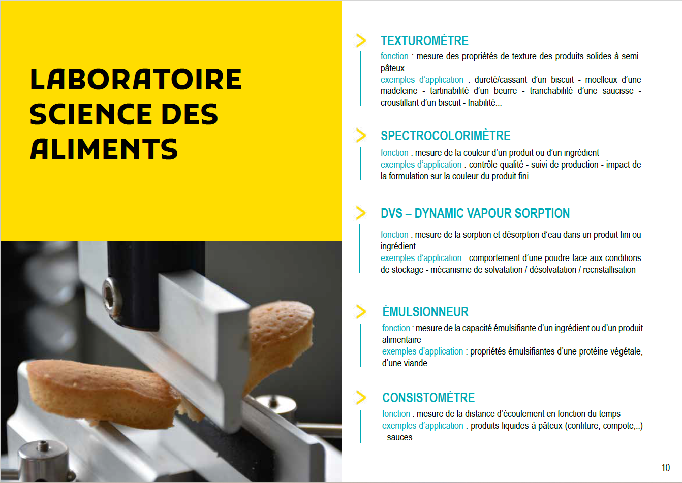 Laboratoire science des aliments ADRIA